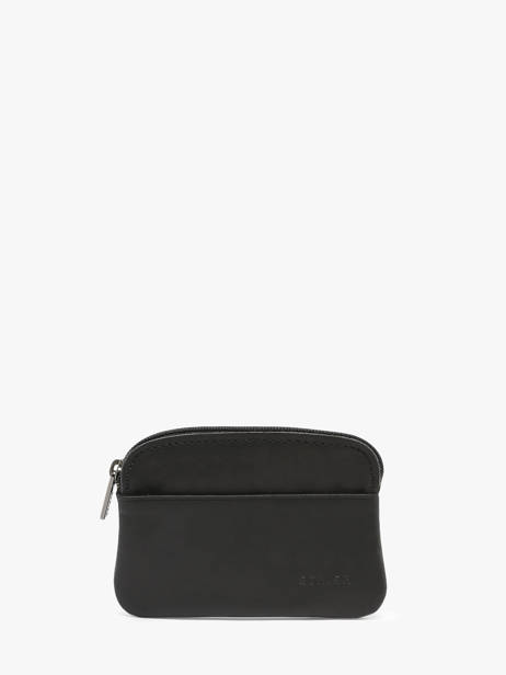 Leather Coin Purse Oil Etrier Black oil EOIL339