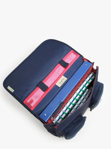 2-compartment Satchel Cameleon Blue vintage family boulanger CA35 other view 3