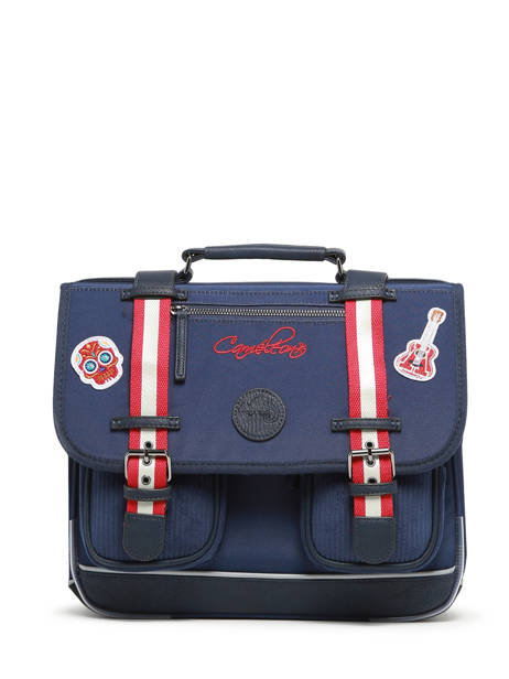 2-compartment Satchel Cameleon Blue vintage family boulanger CA35 other view 6