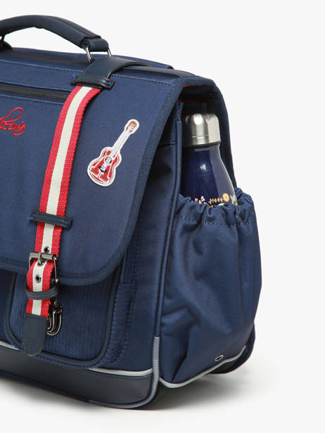 3-compartment Satchel Cameleon Blue vintage family boulanger CA41 other view 5