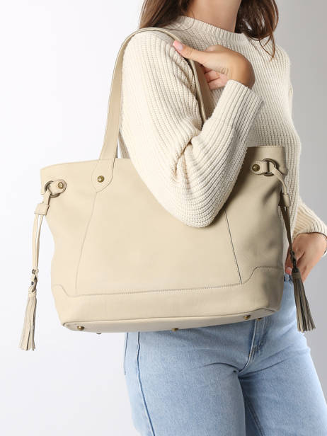 Shoulder Bag Cow Leather Basilic pepper Beige cow 155N other view 1