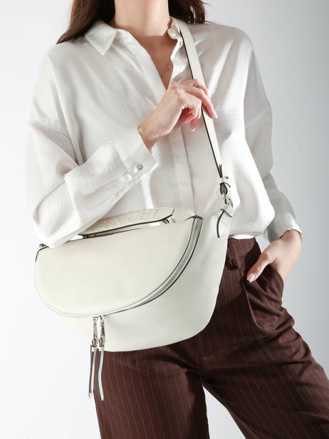 Medium Leather Origami Crossbody Bag Lancel Beige origami A12528 other view 1