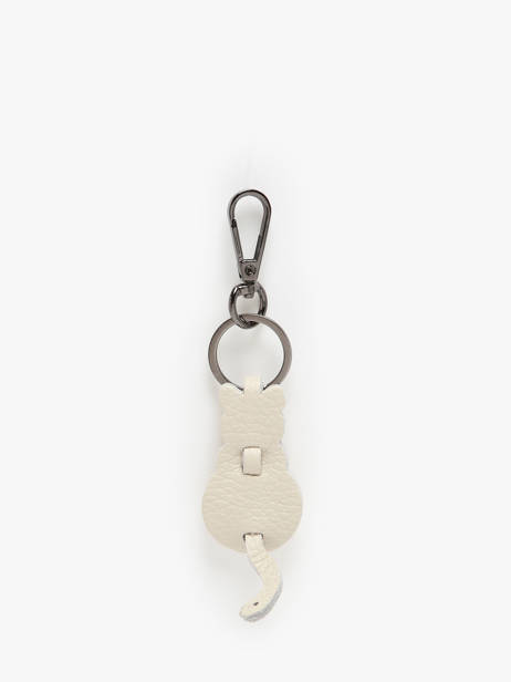 Leather Kitty Keychain Milano Beige caviar CA24125