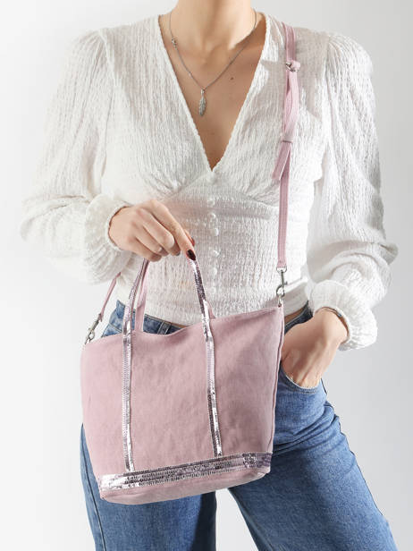 Small Cabas Linnen And Sequins Vanessa bruno Pink cabas lin 31V40435 other view 1