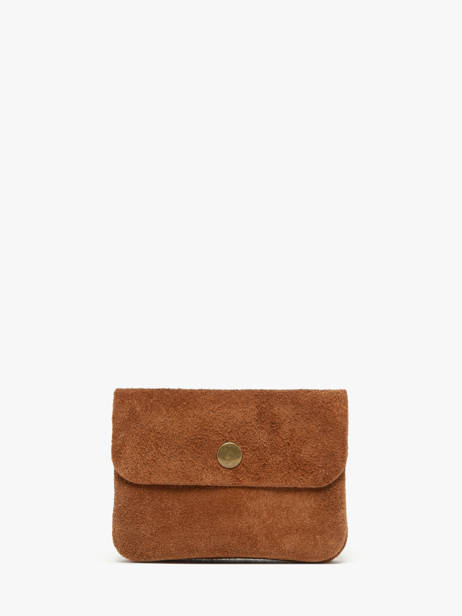 Coin Purse Leather Milano Brown velvet VE23091