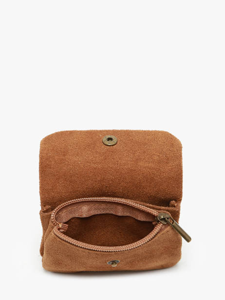 Coin Purse Leather Milano Brown velvet VE23091 other view 1