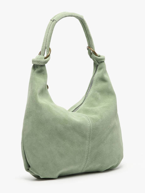 Shoulder Bag Velvet Leather Milano Green velvet VE24111 other view 2