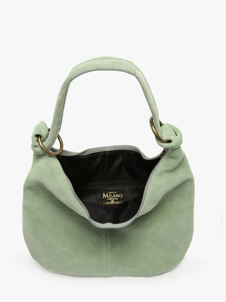 Shoulder Bag Velvet Leather Milano Green velvet VE24111 other view 3