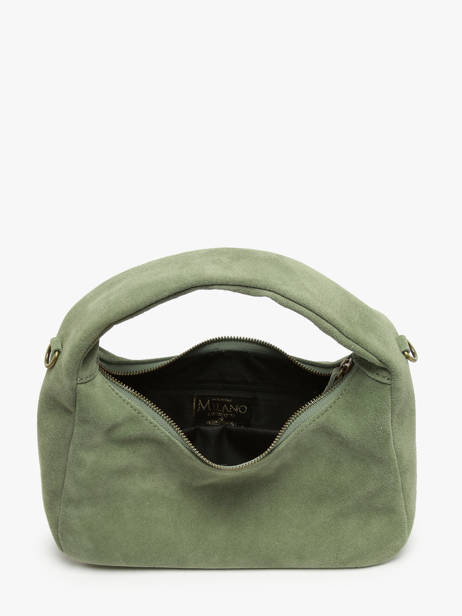 Handbag Velvet Leather Milano Green velvet VE24114 other view 3