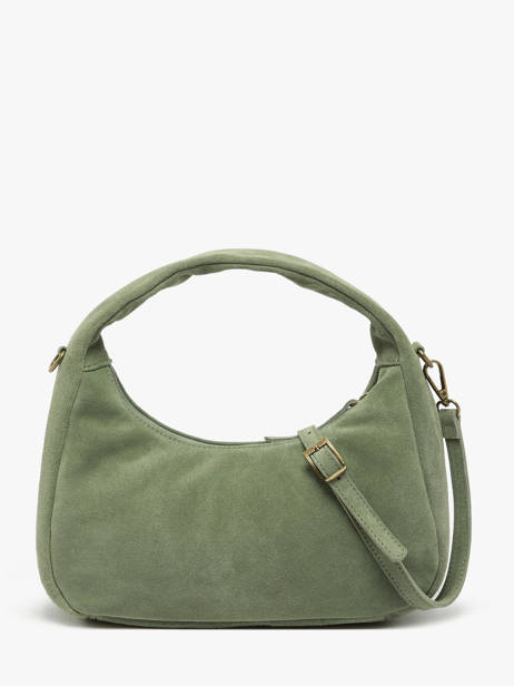 Handbag Velvet Leather Milano Green velvet VE24114 other view 4
