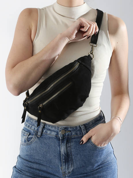 Sac Banane Milano Noir velvet VE24119 vue secondaire 1