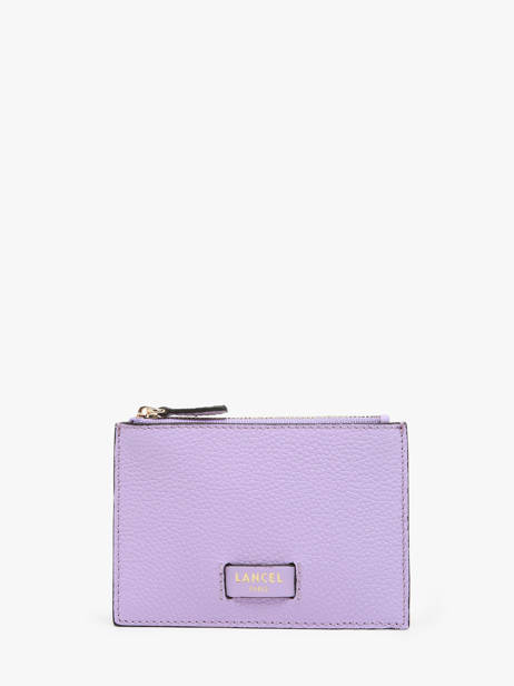 Leather Card Holder Ninon Lancel Violet ninon A10537