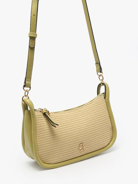 Shoulder Bag Raphia Raphia Lulu castagnette Green raphia YASSIR other view 2