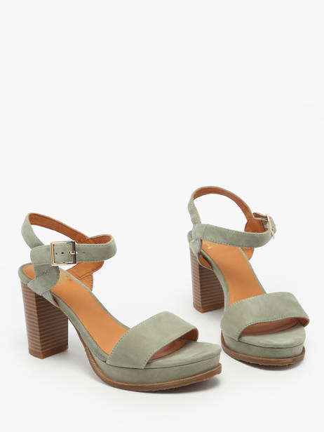 Heeled Sandals Jain In Leather Mam'zelle Green women CSG1H03 other view 1