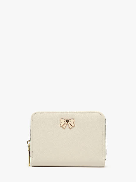 Coin Purse Button Miniprix Beige safiano 78SM2666