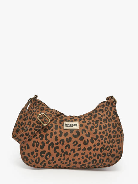 Sac Porté épaule Leopard Polyester Hindbag Marron leopard LE