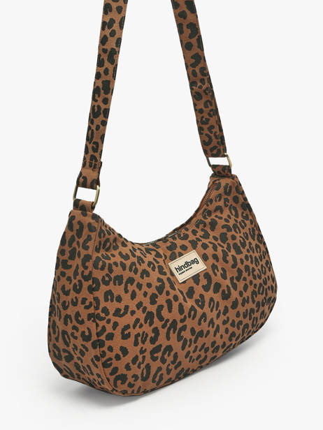 Sac Porté épaule Leopard Polyester Hindbag Marron leopard LE vue secondaire 2
