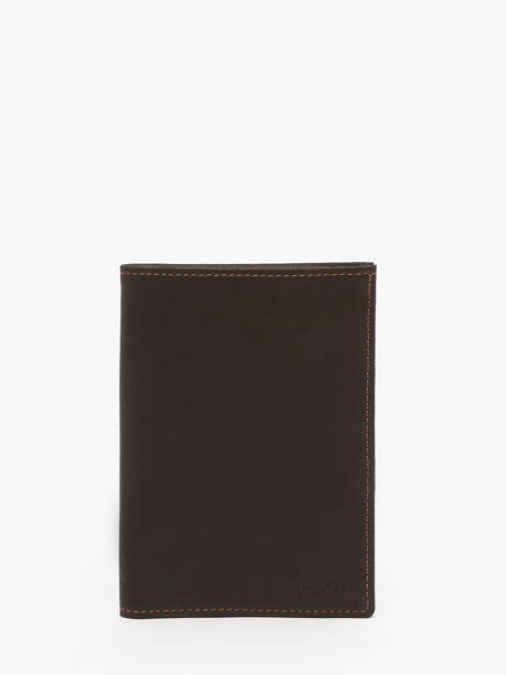 Leather Wallet Oil Etrier Brown oil EOIL528