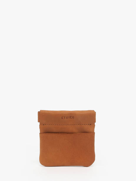 Leather Oil Coin Purse Etrier Brown oil EOIL5005