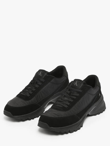 Sneakers In Leather Calvin klein jeans Black men YM01292 other view 1