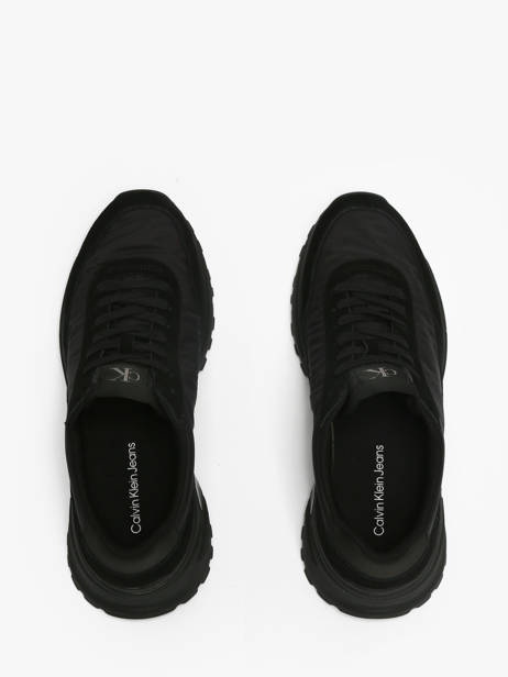 Sneakers In Leather Calvin klein jeans Black men YM01292 other view 3