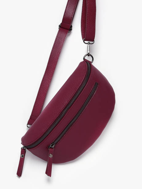 Sac Banane Caviar Cuir Milano Rouge caviar CA23111 vue secondaire 1