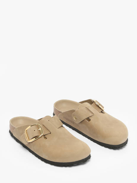 Mules Boston Big Buckle En Cuir Birkenstock Beige women 1030425 vue secondaire 2