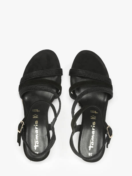 Sandales Talon Compensé En Cuir Tamaris Noir women 44 vue secondaire 3