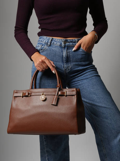 Sac à Main American Icon Cuir Tommy hilfiger Marron american icon AW17925 vue secondaire 1