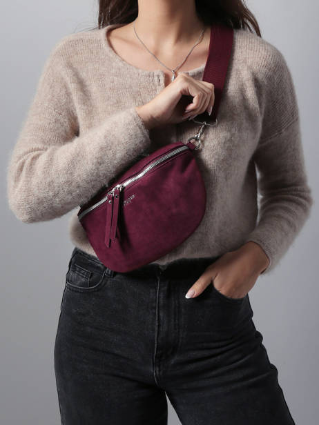 Sac Banane Miniprix Rouge velvet F7505 vue secondaire 1