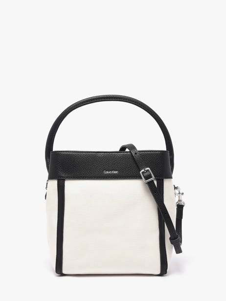 Sac Porté Main Hardware Monogram Coton Calvin klein jeans Blanc hardware monogram 4F3348G vue secondaire 4