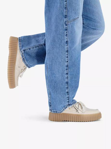 Chaussures Bateau Plateforme En Cuir Clarks Beige women 26186302 vue secondaire 1