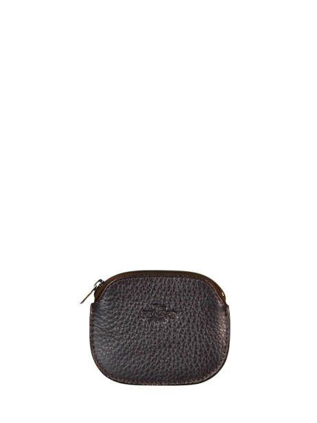 Leather Foulonné Zip Coin Purse Yves renard Brown foulonne 23A2