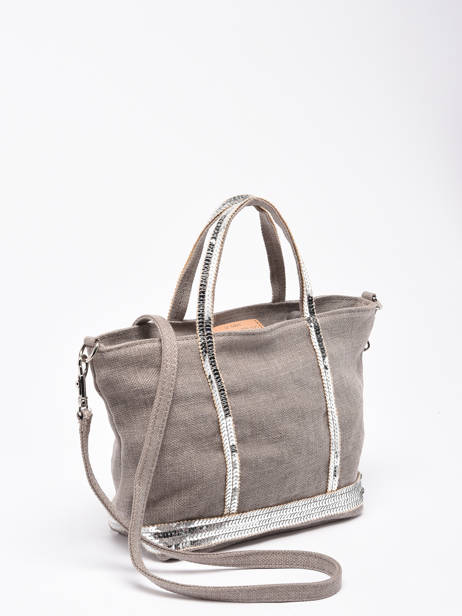 Sac Bandoulière Baby Cabas Lin Paillettes Vanessa bruno Gris cabas lin 31V40410 vue secondaire 2