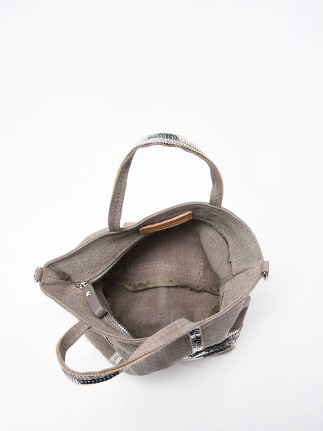 Sac Bandoulière Baby Cabas Lin Paillettes Vanessa bruno Gris cabas lin 31V40410 vue secondaire 3