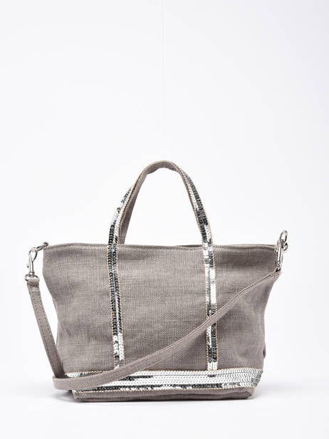 Sac Bandoulière Baby Cabas Lin Paillettes Vanessa bruno Gris cabas lin 31V40410 vue secondaire 4
